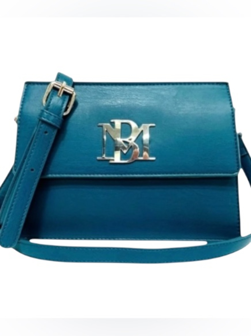 BADGLEY MISCHKA Teal Blue Smooth Vegan Leather Shoulder/X-body Bag